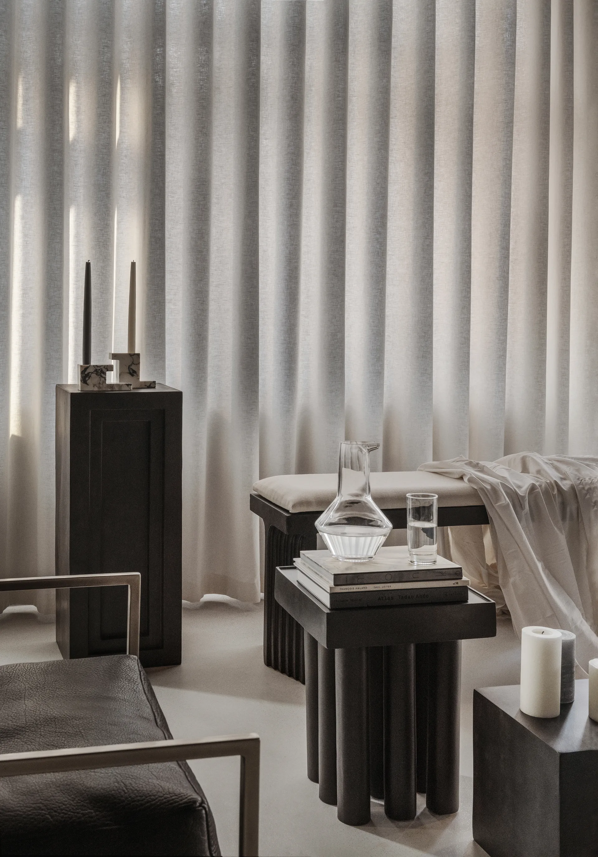 Brett lav lysestake 7,5 x 14 cm, Calacatta 101 Copenhagen