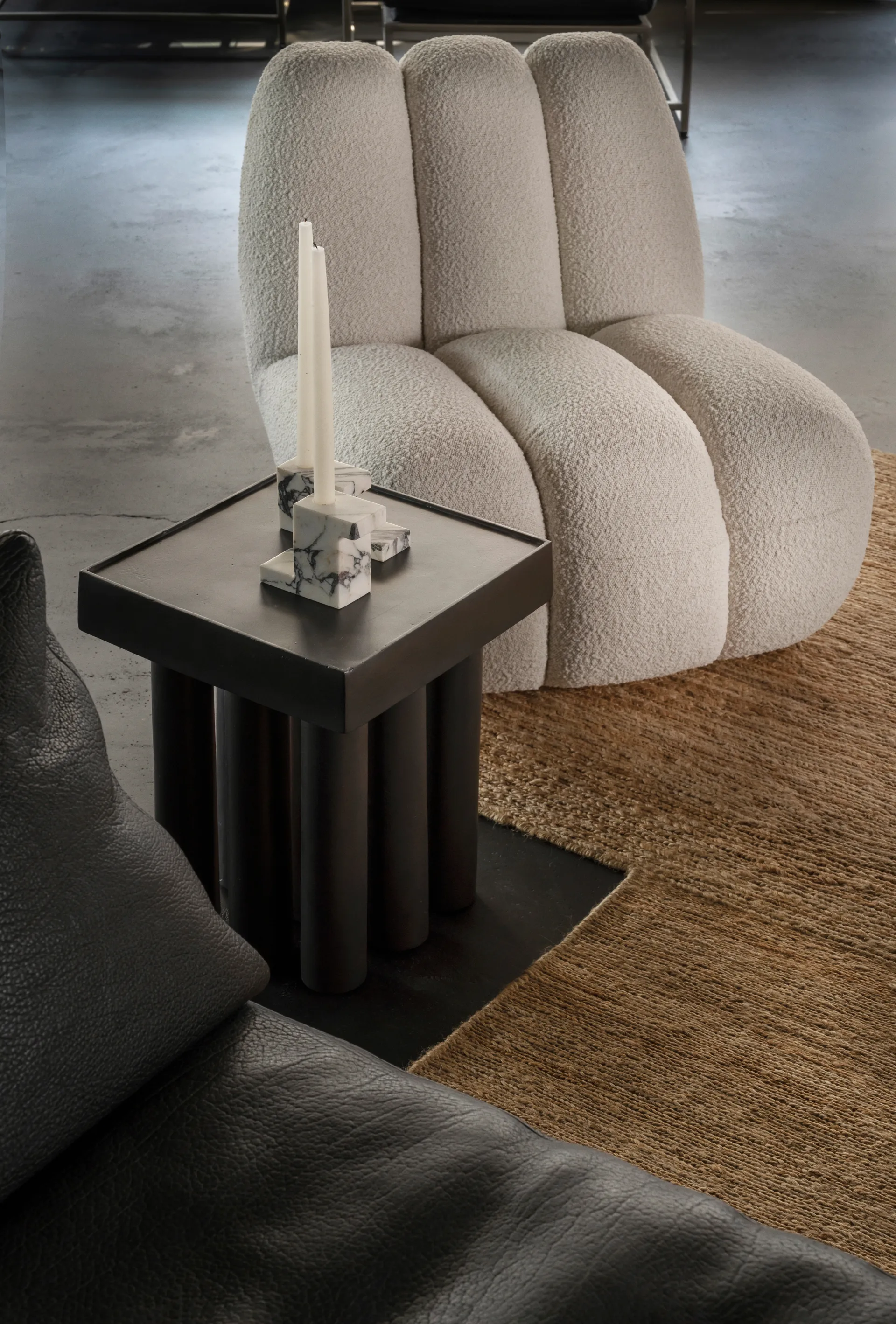 Brett lav lysestake 7,5 x 14 cm, Calacatta 101 Copenhagen