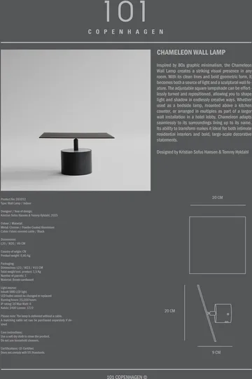 Chameleon vegglampe - Burned Black - 101 Copenhagen