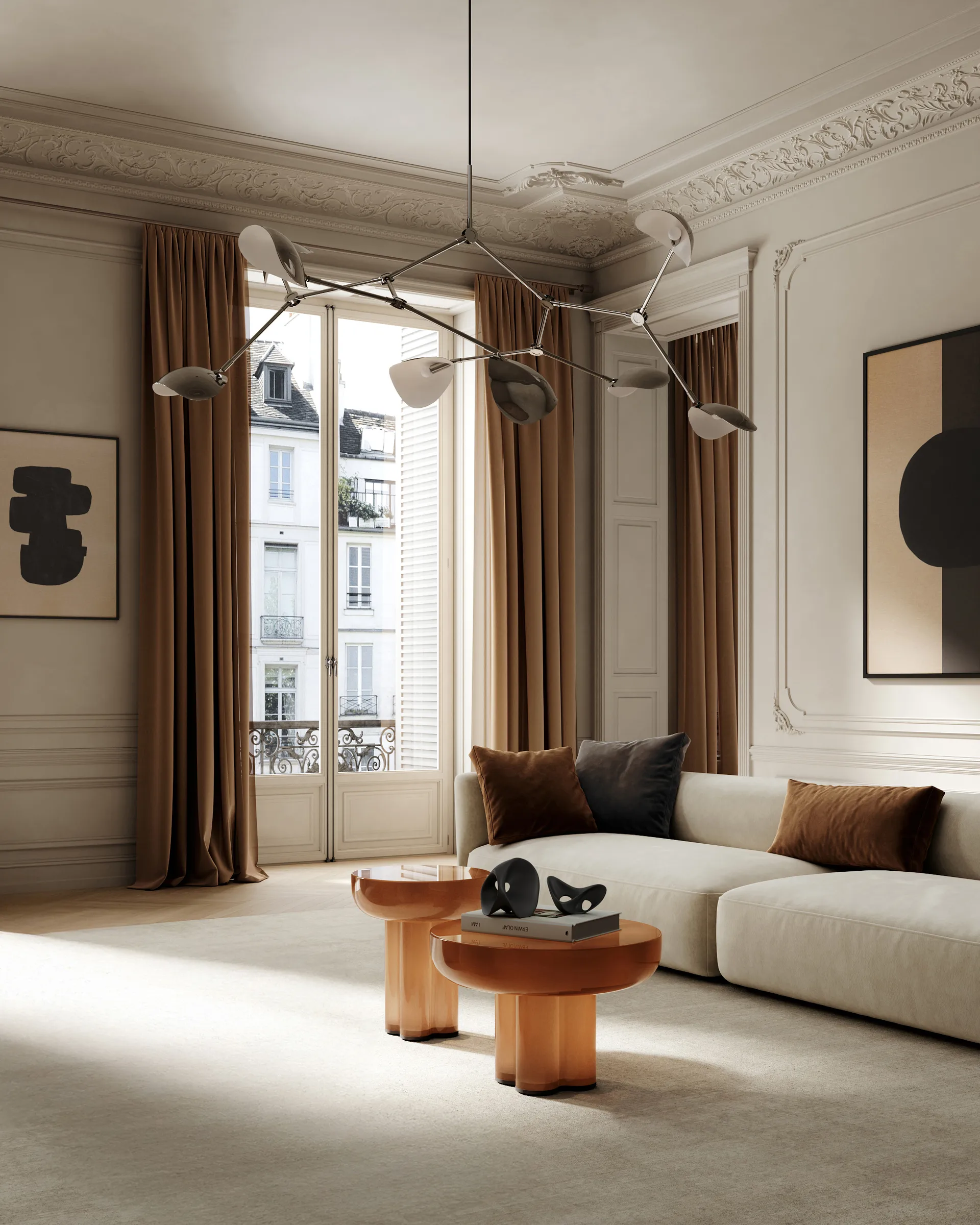 Crown sidebord low Ø 65 cm, Caramel 101 Copenhagen