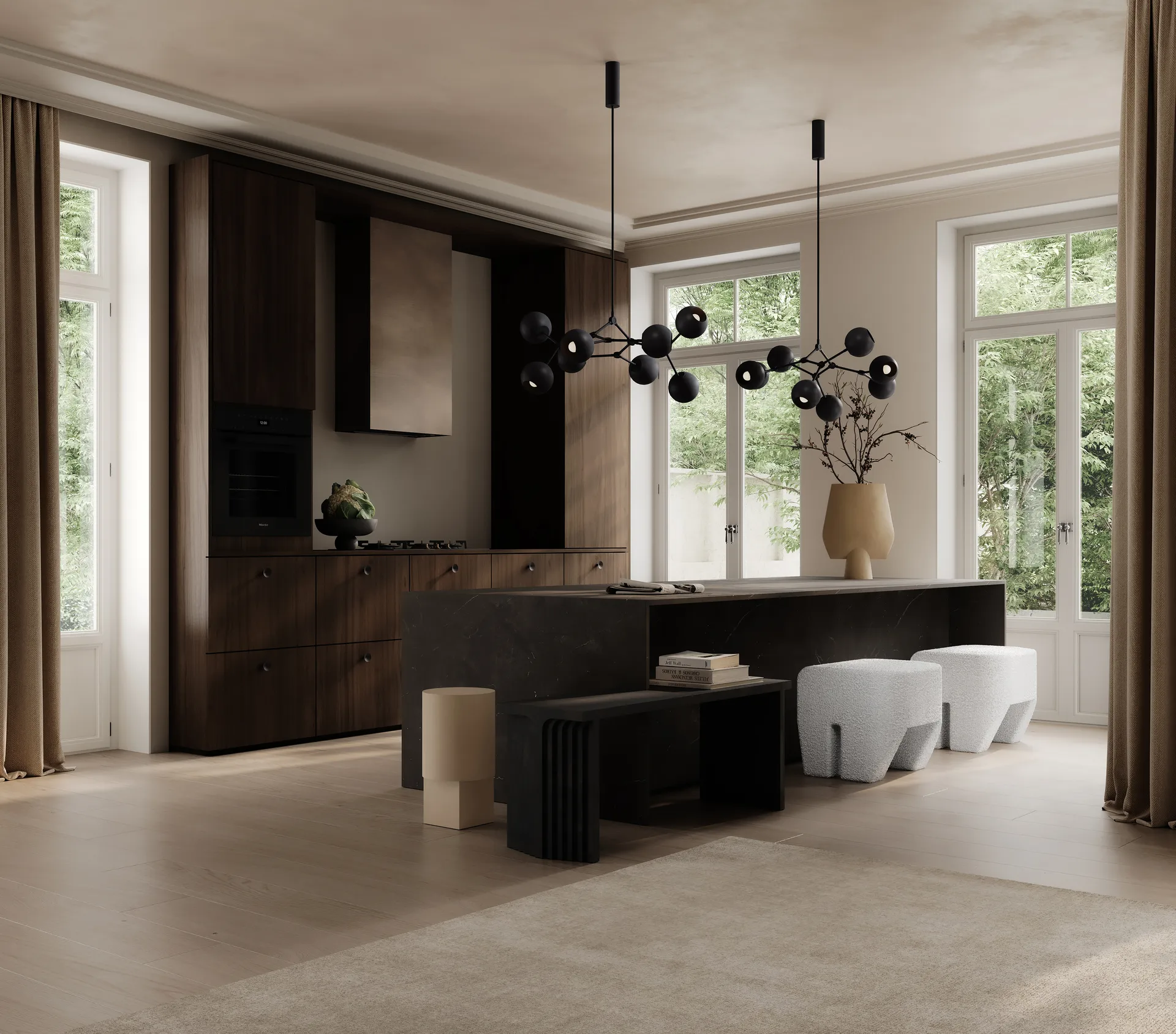 Drop Chandelier Globe lysekrone mini, Brent svart 101 Copenhagen