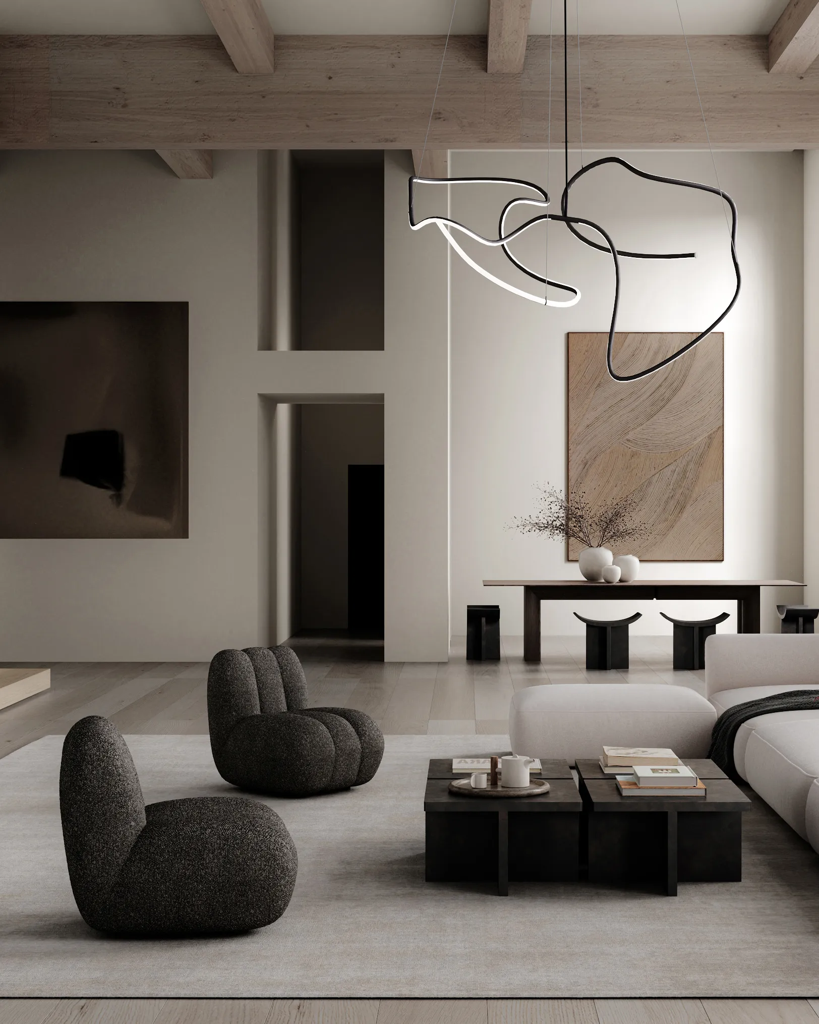 Ghost Chandelier big taklampe, Burned black 101 Copenhagen