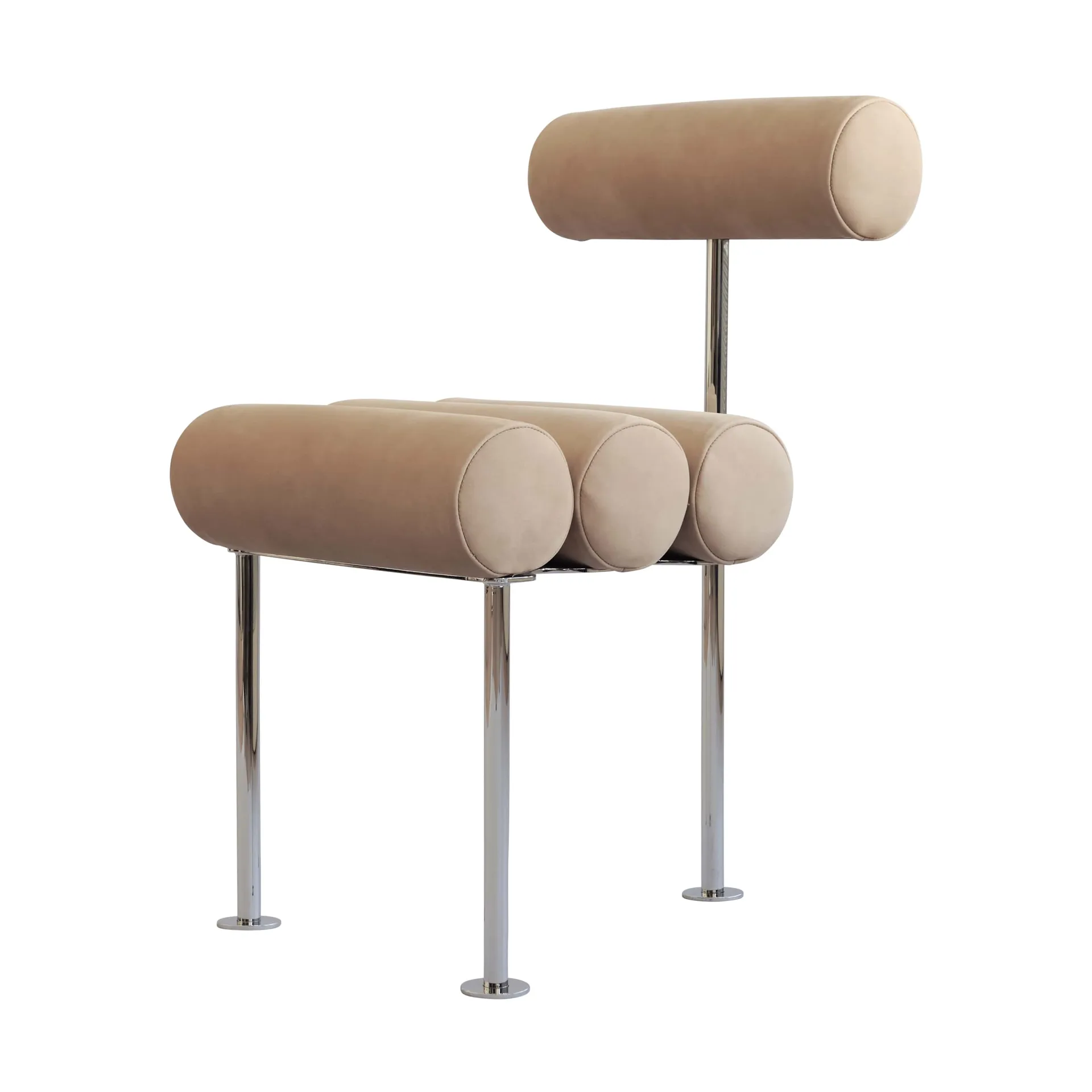 Hiro dining chair, Stainless steel-nubuck 101 Copenhagen