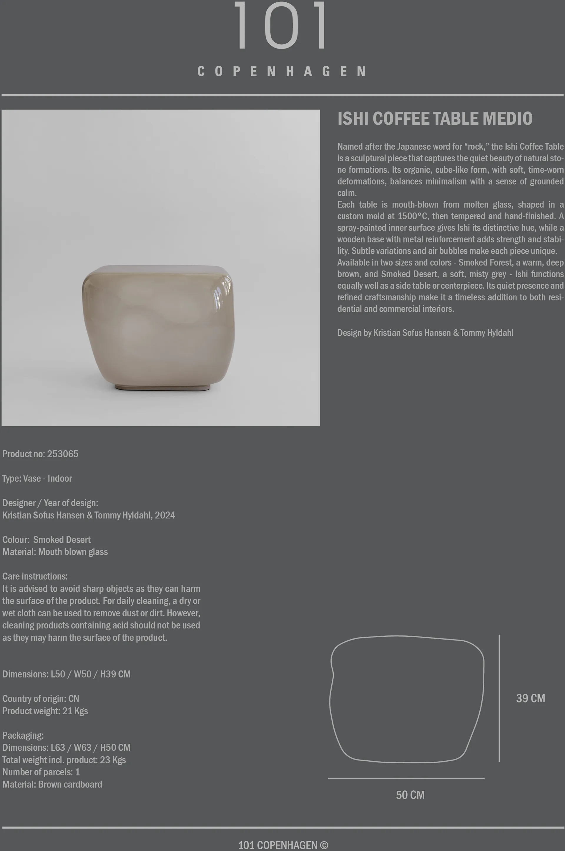 Isis sofabord medio, Smoked desert 101 Copenhagen