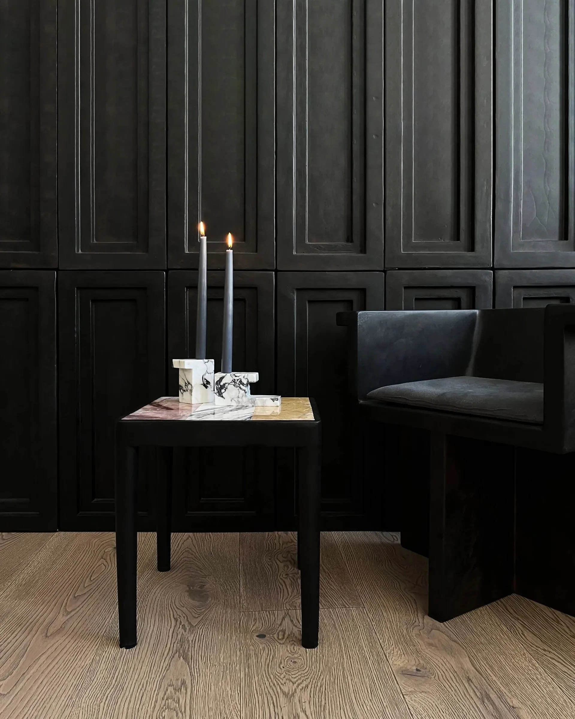 Tairu bord 38 x 38 cm striped, Peach-Calacatta-Yellow 101 Copenhagen