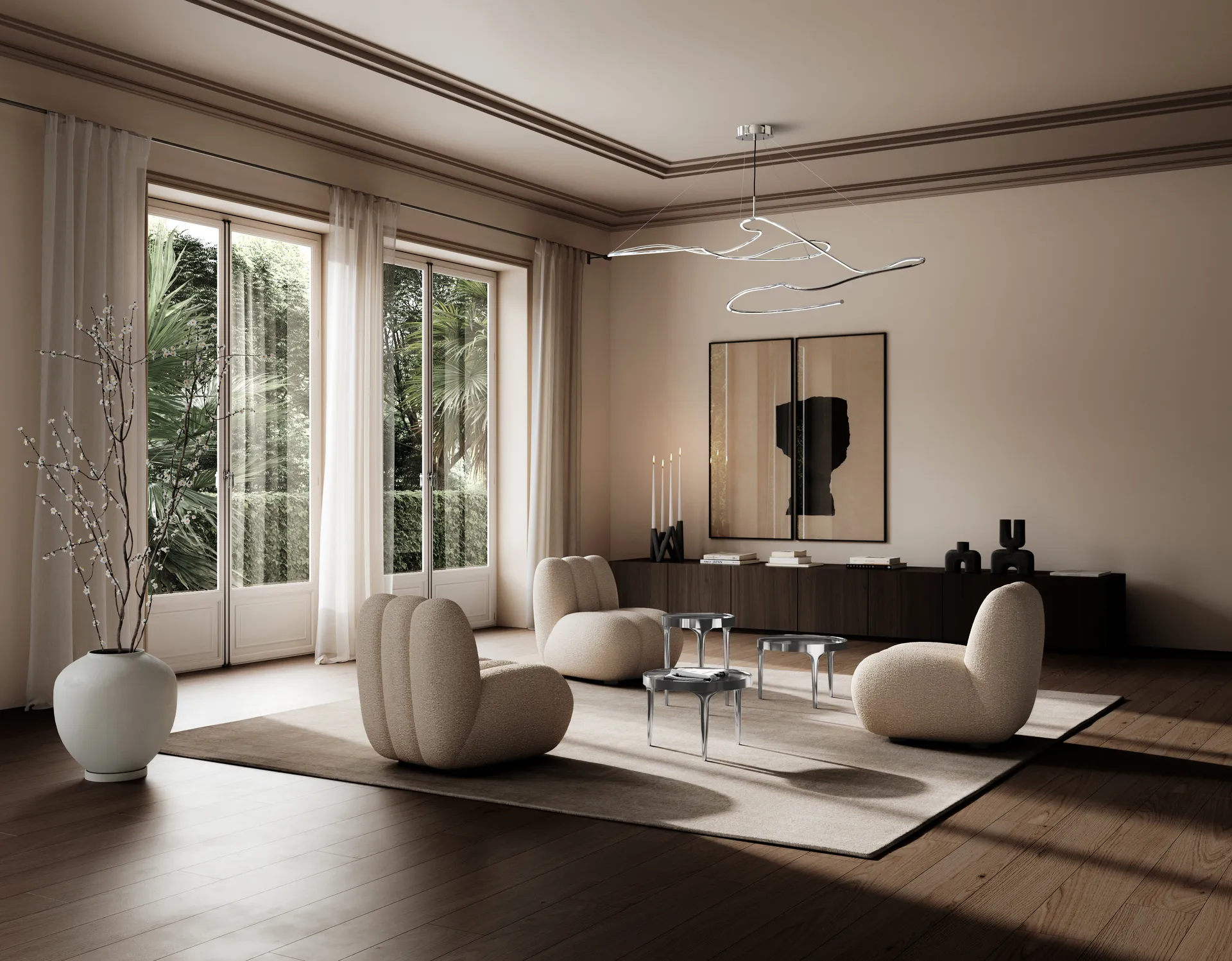 Toe loungestol bouclé, Røkt sand 101 Copenhagen