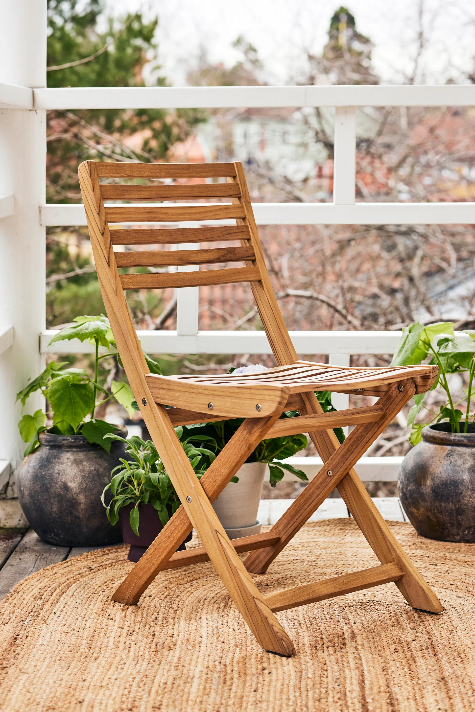 Aneboda balkongsett med 2 stoler teak,  1898