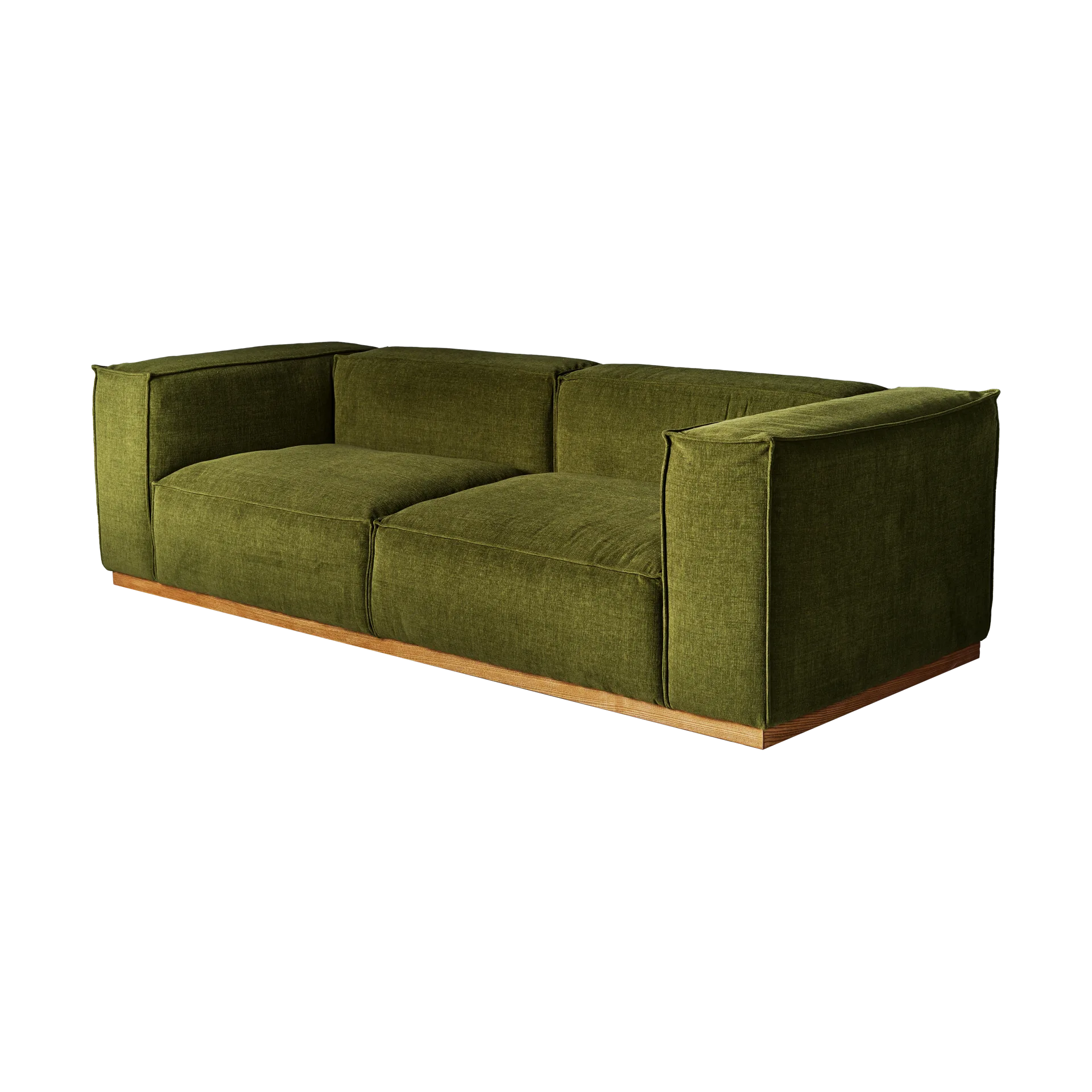 Bergsdal sofa, Luisa green 3975-Eikebeiset ask, 3-seters 1898