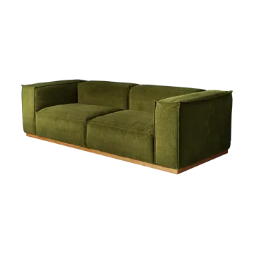 Bergsdal sofa - Luisa green 3975-Eikebeiset ask, 3-seters - 1898