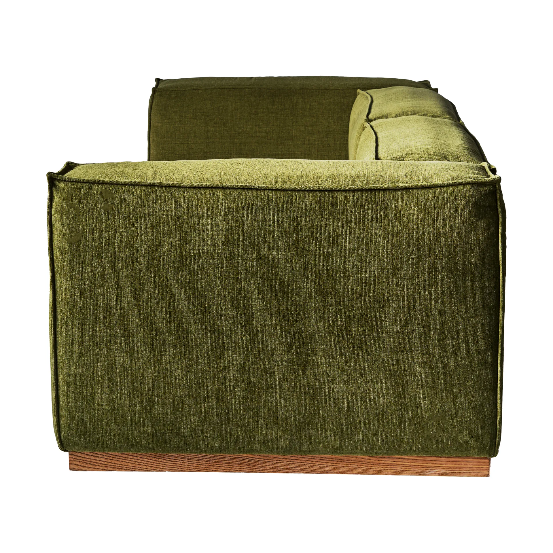 Bergsdal sofa, Luisa green 3975-Eikebeiset ask, 3-seters 1898