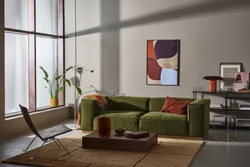 Bergsdal sofa - Luisa green 3975-Eikebeiset ask, 3-seters - 1898