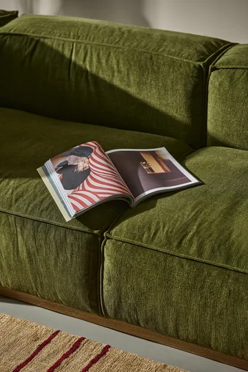 Bergsdal sofa - Luisa green 3975-Eikebeiset ask, 3-seters - 1898