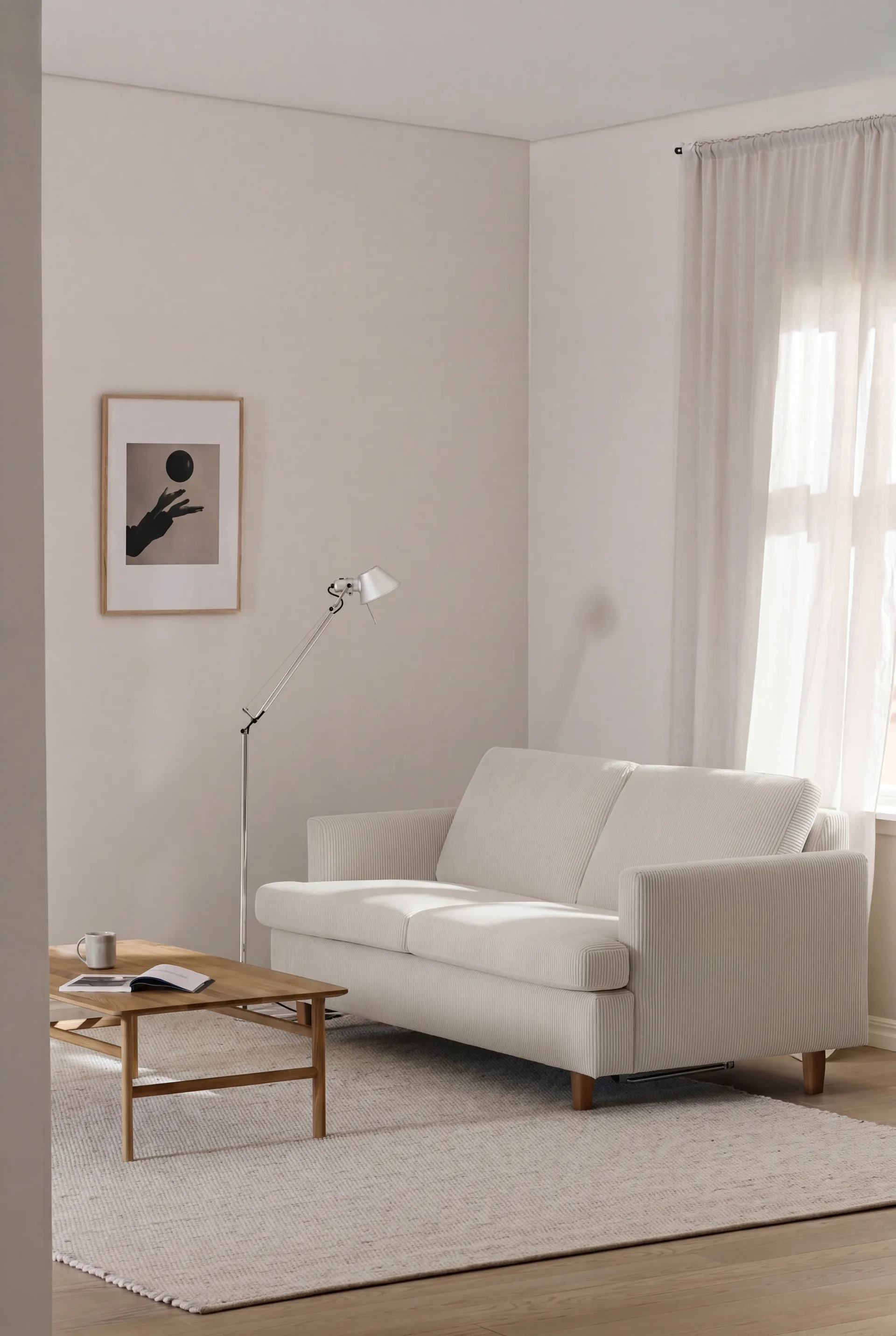 Binga 2,5-seters sovesofa, Jump Off White 1954-eikebeiset ask 1898