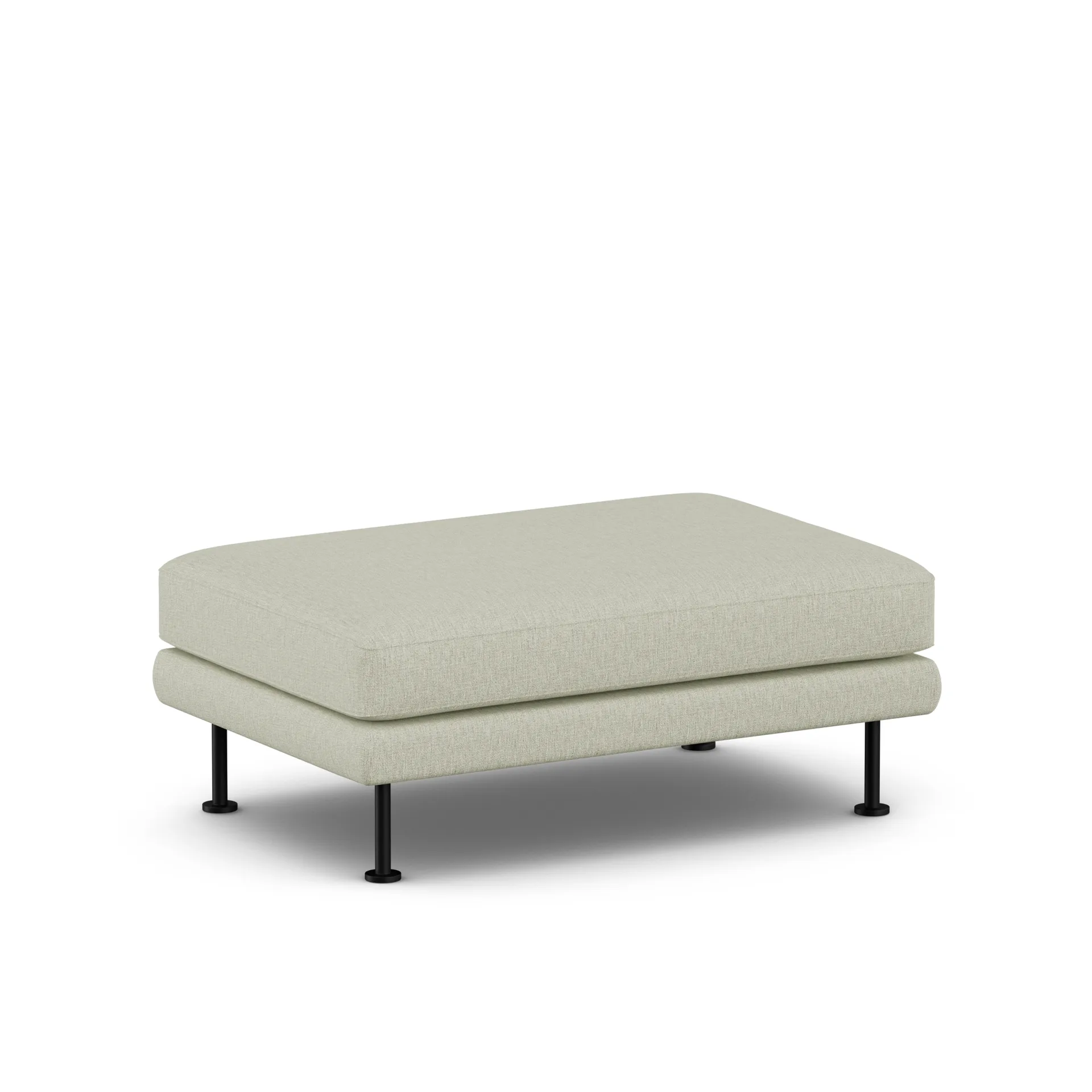 Bredhult fotskammel, Luiza Beige 3981-svart stål 1898