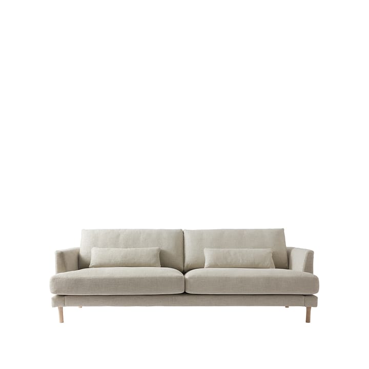 Bredhult sofa - 3-seter tekstil bern 0341 beige, hvitoljede eikeben - 1898