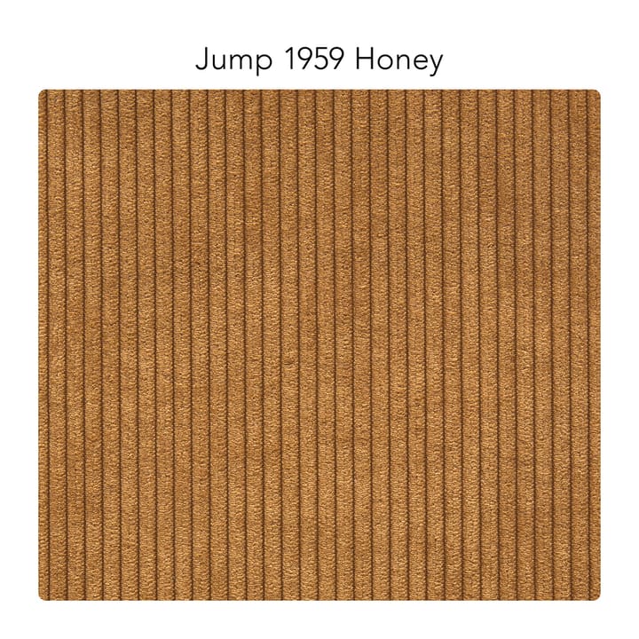 Bredhult sofa, 3-seter tekstil jump 1959 honey, hvitoljede eikeben 1898