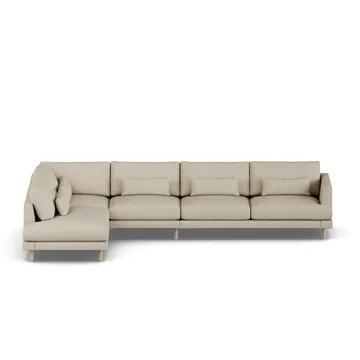 Bredhult sofa - Bern Beige 0341-hvitoljet eik, 4-seters B2 - 1898