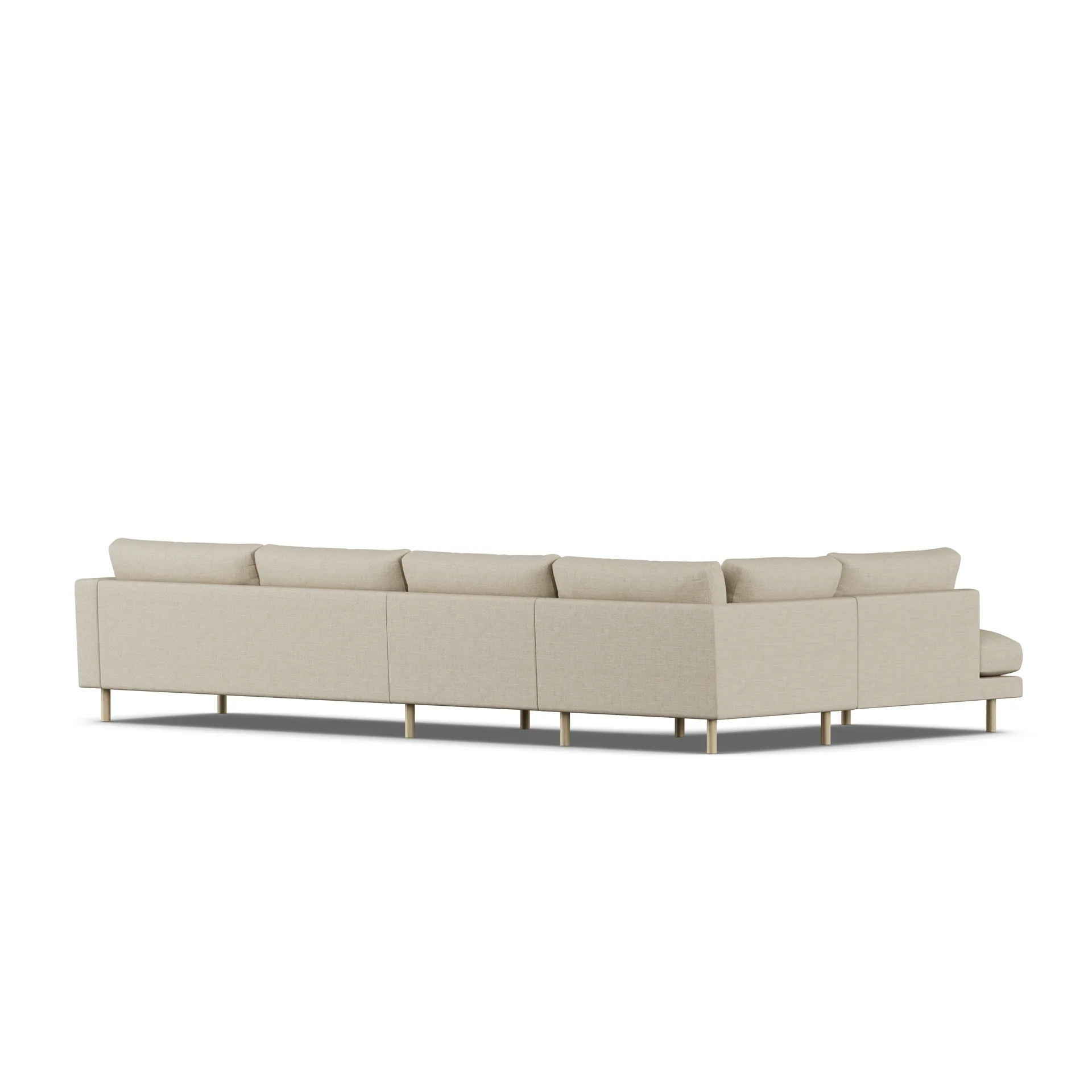 Bredhult sofa, Bern Beige 0341-hvitoljet eik, 4-seters B2 1898