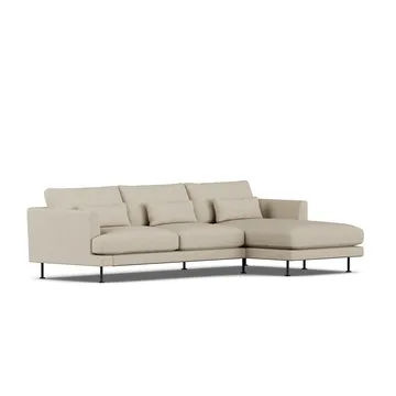 Bredhult sofa - Bern Beige 0341-svart stål, 2,5-seters C1 - 1898