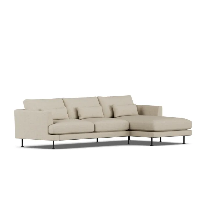 Bredhult sofa - Bern Beige 0341-svart stål, 2,5-seters C1 - 1898