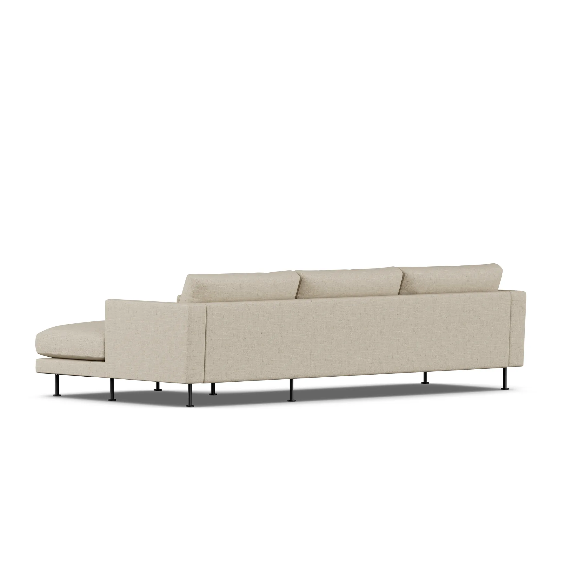 Bredhult sofa, Bern Beige 0341-svart stål, 2,5-seters C1 1898