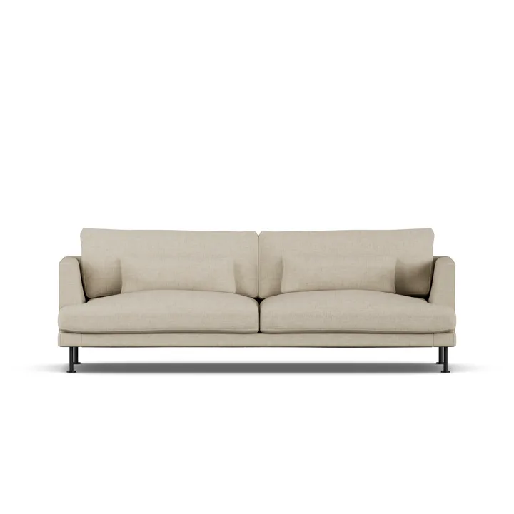 Bredhult sofa - Bern Beige 0341-svart stål, 3-seters - 1898