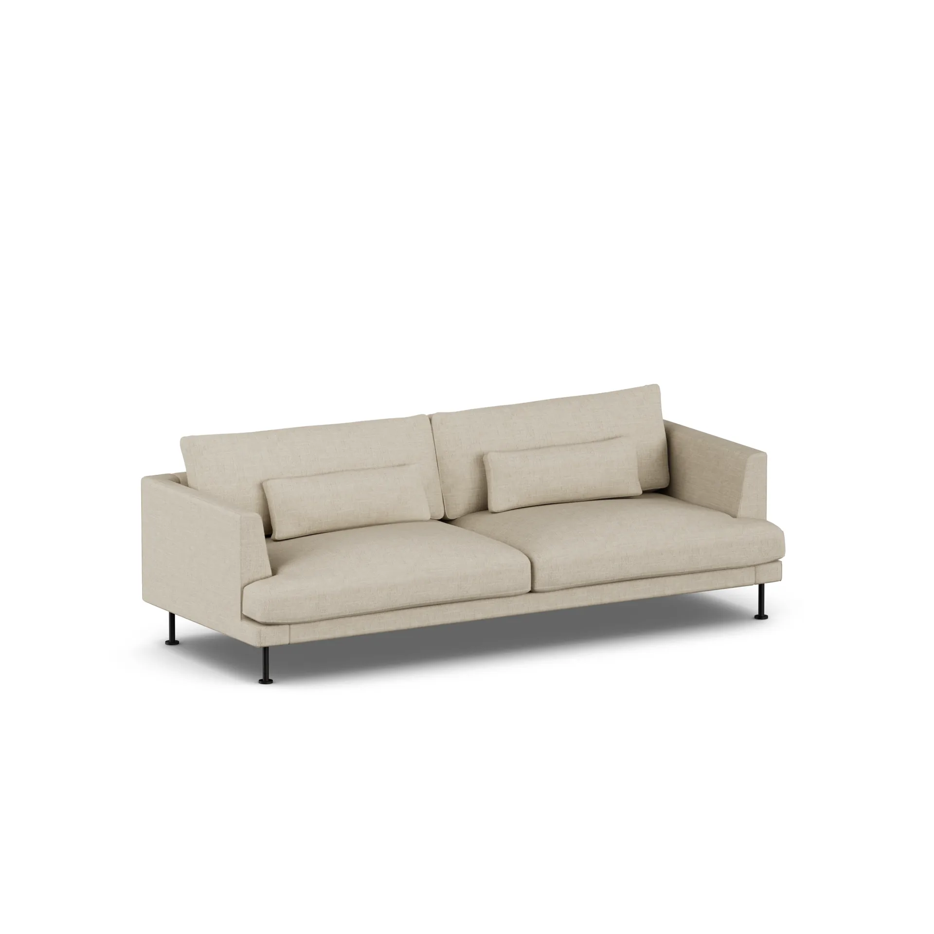 Bredhult sofa, Bern Beige 0341-svart stål, 3-seters 1898