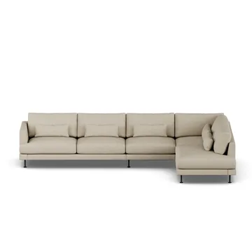 Bredhult sofa - Bern Beige 0341-svart stål, 4-seters B1 - 1898