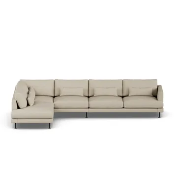 Bredhult sofa - Bern Beige 0341-svart stål, 4-seters B2 - 1898