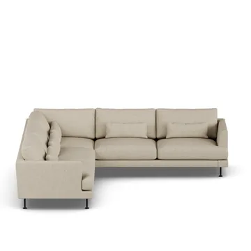 Bredhult sofa - Bern Beige 0341-svart stål, hjørnesofa F - 1898