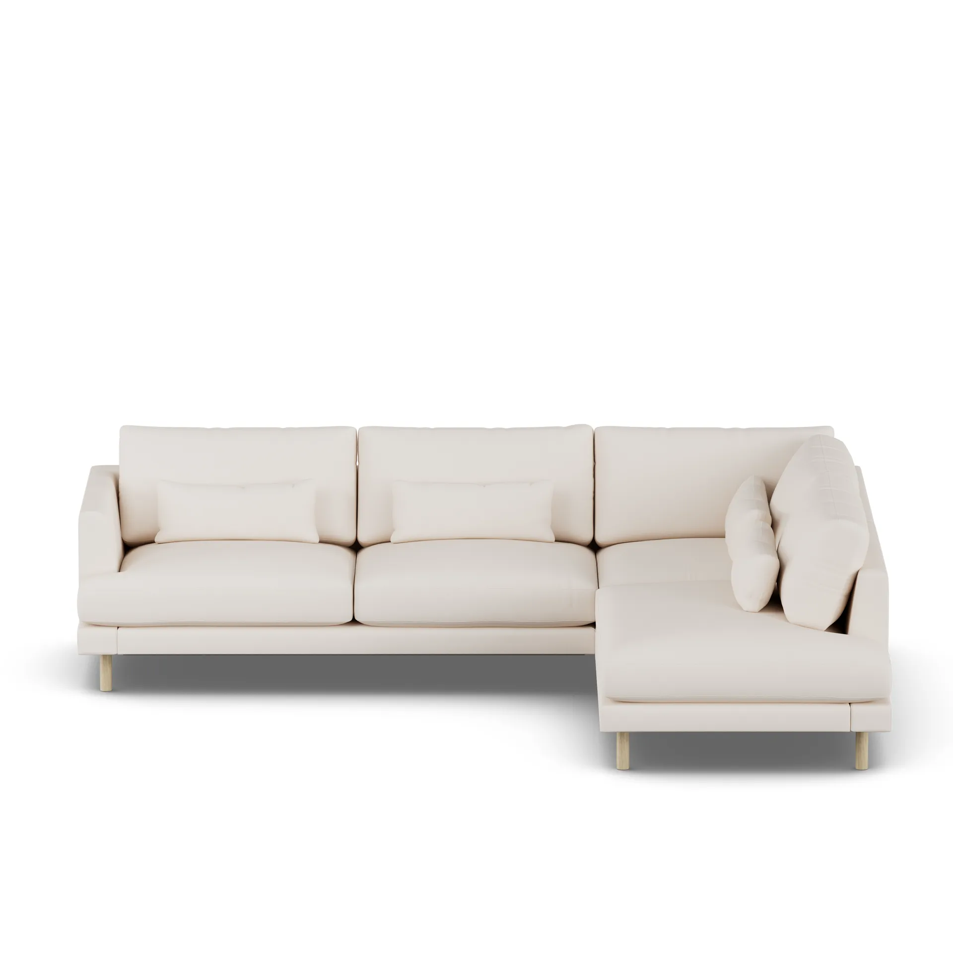 Bredhult sofa, Caleido Beige 9600-hvitoljet eik, 3-seters A1 1898