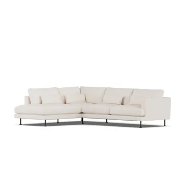 Bredhult sofa - Caleido Beige 9600-svart stål, 3-seters A2 - 1898