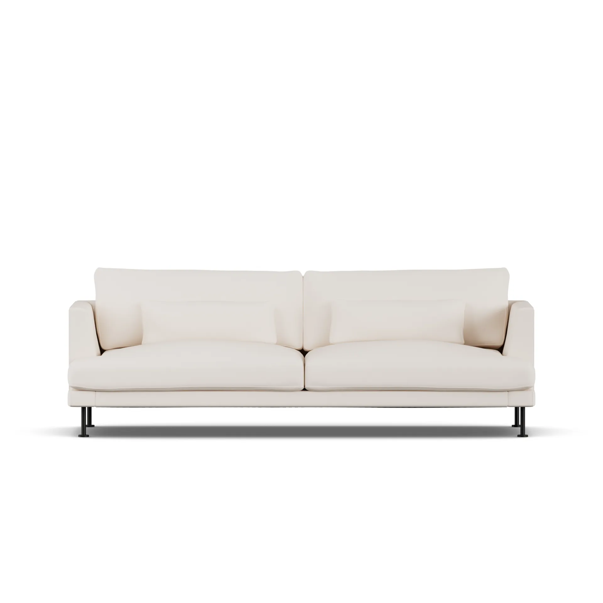 Bredhult sofa, Caleido Beige 9600-svart stål, 3-seters 1898
