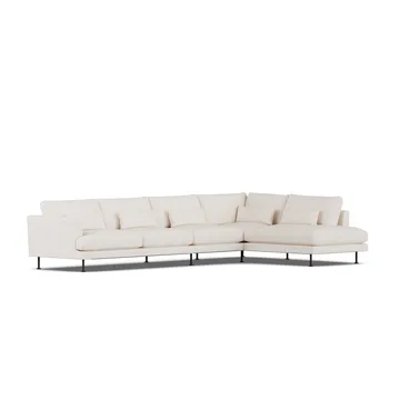 Bredhult sofa - Caleido Beige 9600-svart stål, 4-seters B1 - 1898