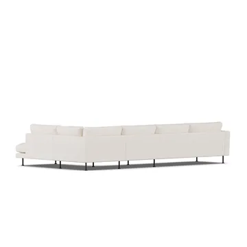 Bredhult sofa - Caleido Beige 9600-svart stål, 4-seters B1 - 1898