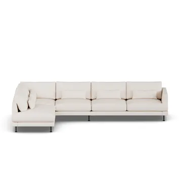 Bredhult sofa - Caleido Beige 9600-svart stål, 4-seters B2 - 1898