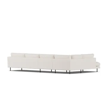 Bredhult sofa - Caleido Beige 9600-svart stål, 4-seters B2 - 1898
