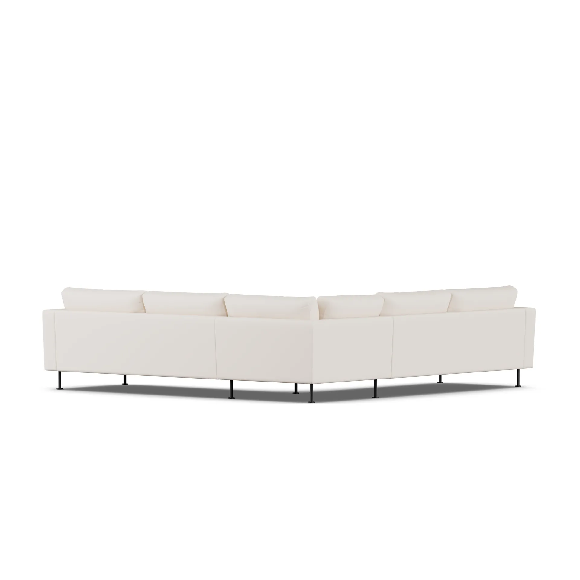 Bredhult sofa, Caleido Beige 9600-svart stål, hjørnesofa F 1898