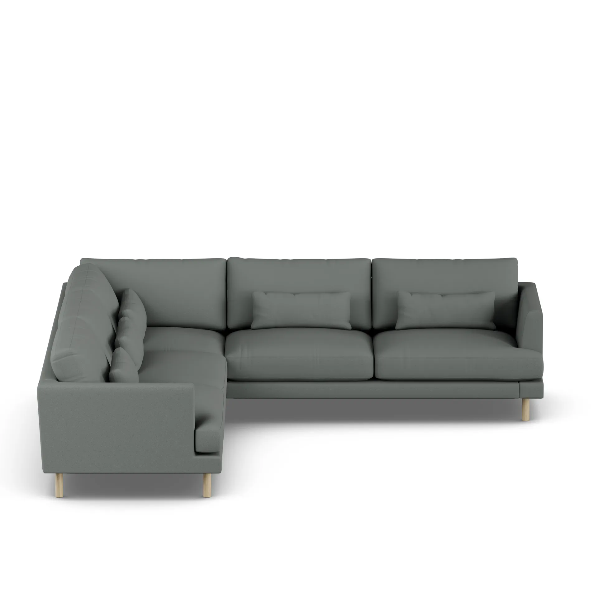 Bredhult sofa, Caleido Grey 1240-hvitoljet eik, hjørnesofa F 1898