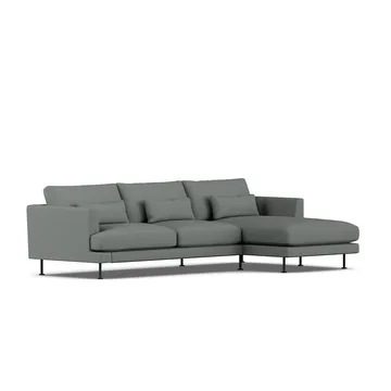 Bredhult sofa - Caleido Grey 1240-svart stål, 2,5-seters C1 - 1898
