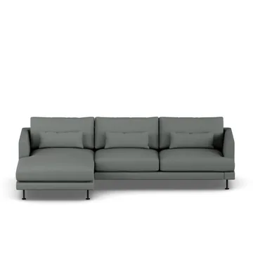 Bredhult sofa - Caleido Grey 1240-svart stål, 2,5-seters C2 - 1898