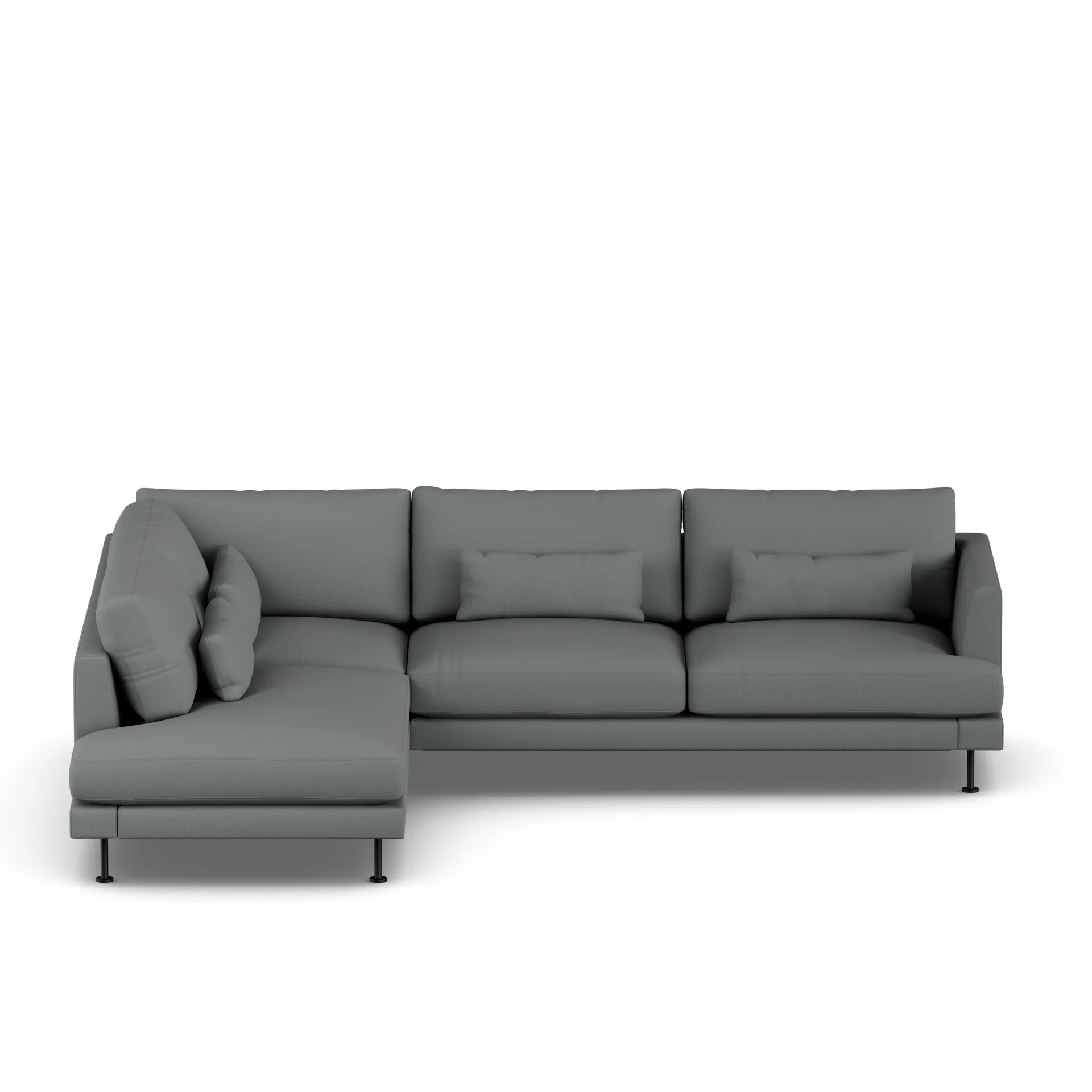 Bredhult sofa, Caleido Grey 1240-svart stål, 3-seters A2 1898