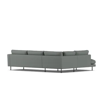 Bredhult sofa - Caleido Grey 1240-svart stål, 3-seters A2 - 1898