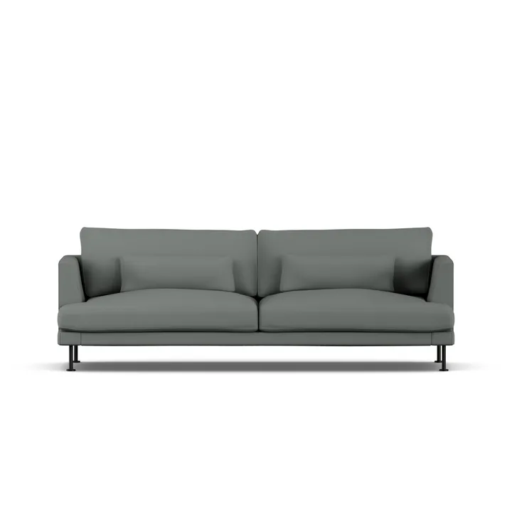 Bredhult sofa - Caleido Grey 1240-svart stål, 3-seters - 1898