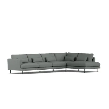 Bredhult sofa - Caleido Grey 1240-svart stål, 4-seters B1 - 1898