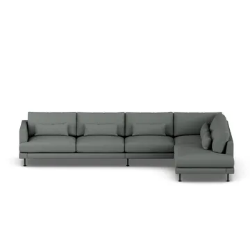 Bredhult sofa - Caleido Grey 1240-svart stål, 4-seters B1 - 1898