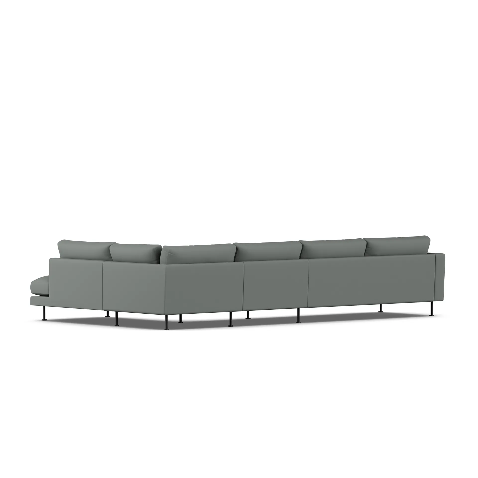 Bredhult sofa, Caleido Grey 1240-svart stål, 4-seters B1 1898
