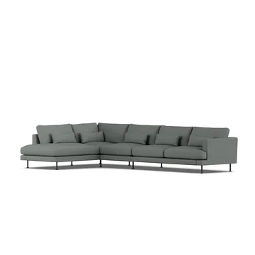 Bredhult sofa - Caleido Grey 1240-svart stål, 4-seters B2 - 1898