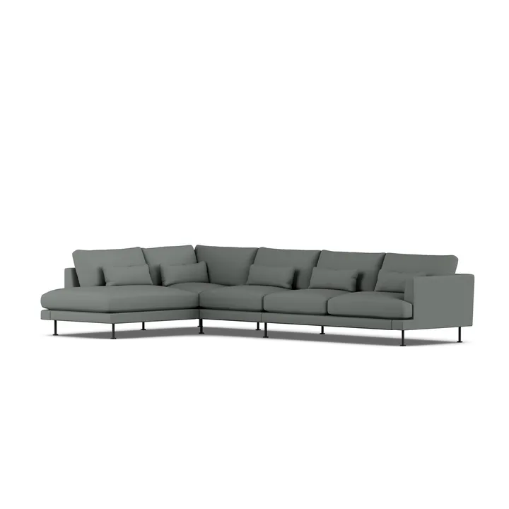 Bredhult sofa - Caleido Grey 1240-svart stål, 4-seters B2 - 1898
