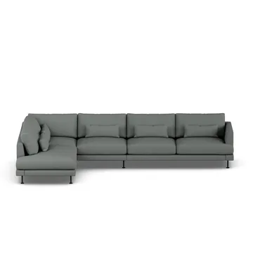 Bredhult sofa - Caleido Grey 1240-svart stål, 4-seters B2 - 1898